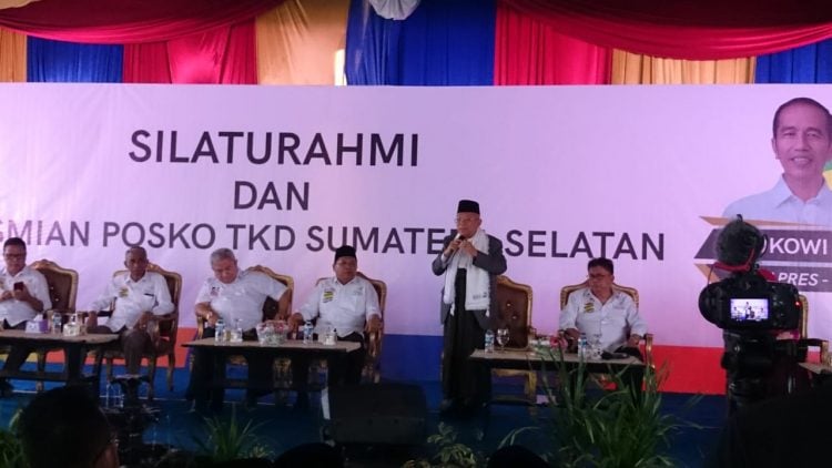 Ma’ruf Amin Bertemu Syarial Oesman Ketua TKD Sumsel, Uraikan Capaian Jokowi