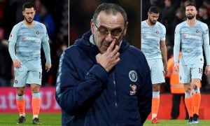 AFC Bournemouth , Chelsea , Chelsea Telak 0-4 Ditangan AFC Bournemouth , Sarri Memarahi Hazard