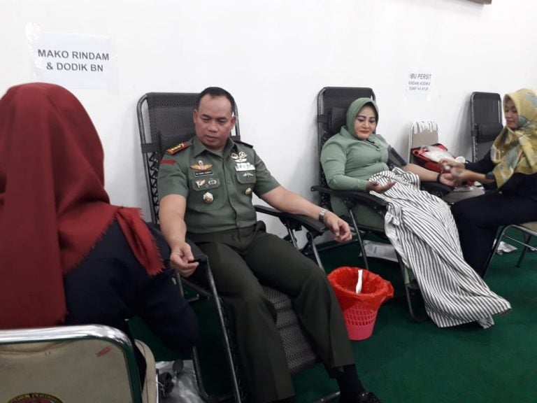 Donor Darah , PMI , Rindam II/Sriwijaya , TNI