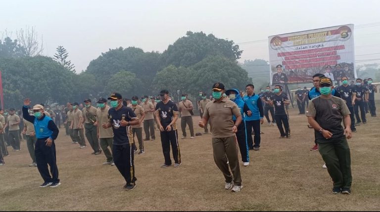 Panggung Prajurit , Polres Banyuasin , Senam bersama