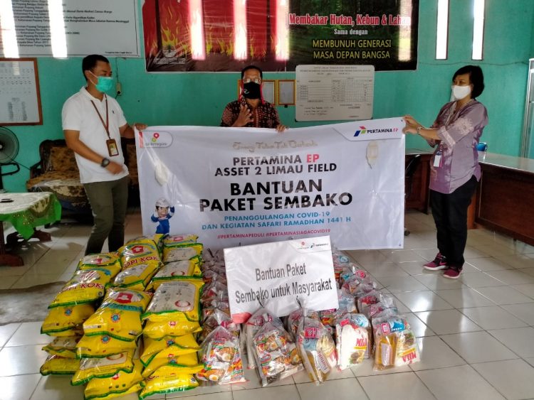 PT Pertamina EP Asset 2 Limau Field Salurkan Bantuan Paket Sembako