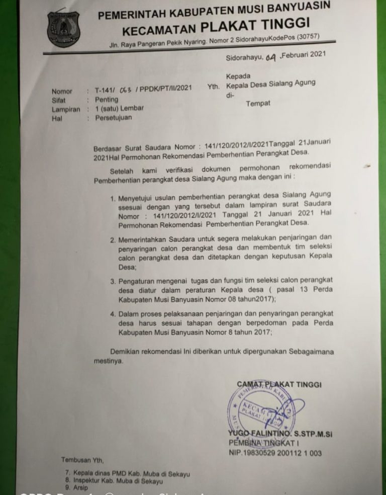 Kepala Desa Sialang Agung