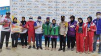 Partai Final Volly Pantai Muba dan Linggau Berbagi Emas Volly Pantai Porprov XIII