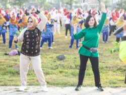 Gabungan Organisasi Wanita di Muba Senam Sehat Bersama